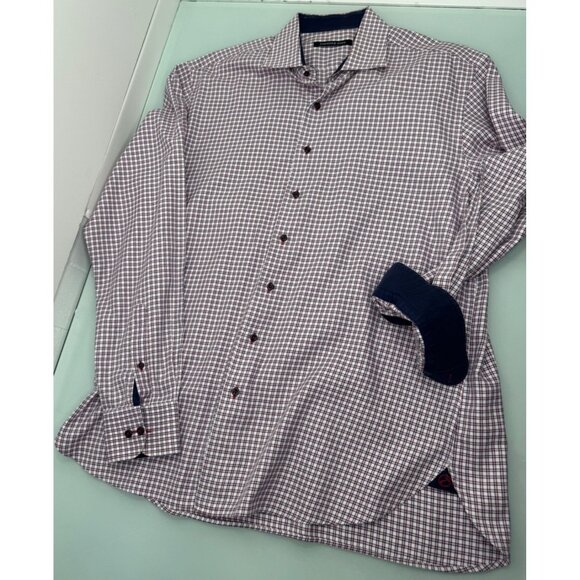 Hammer Made Other - Hammer Made Men Shirt 17 43 Flip Cuff Long Sleeve Button Up Red White Blue